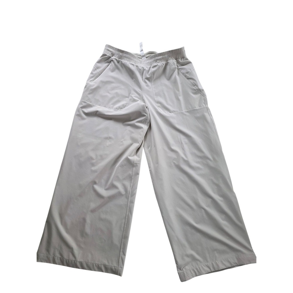 Lululemon Lab Wide Leg Pants Light Grey Elastic Waist LW5FUAS Size 14